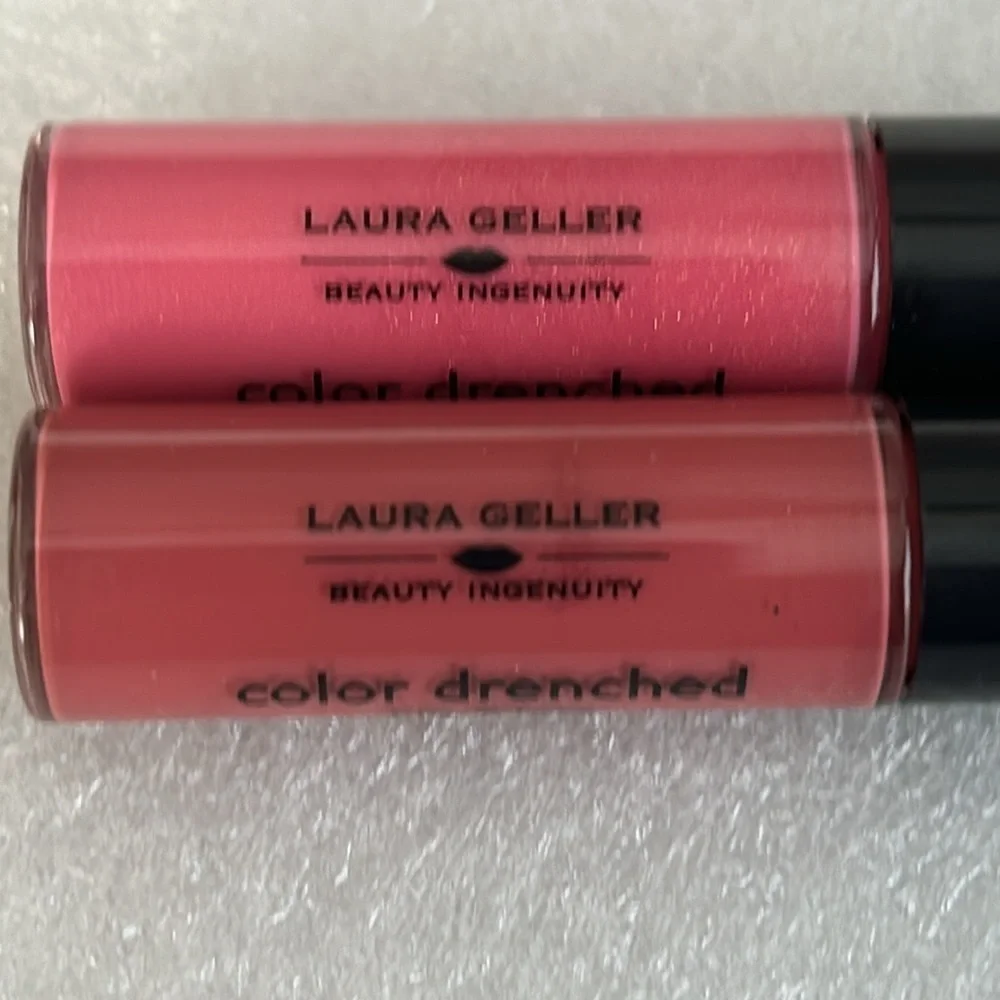 LOT OF 2 Laura Geller Color Drenched Lip Gloss / Piazza Pink & Amaretto …
